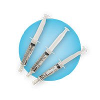 Pre-filled sterile saline syringe